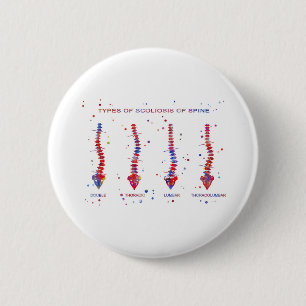 Badge Rond 5 Cm Type de scoliose d'épine