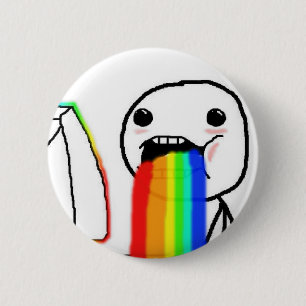 Badge Rond 5 Cm Type de visage d'ordinateur d'arc-en-ciel