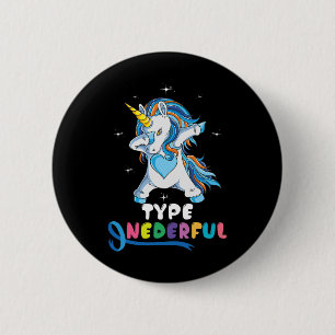 Badge Rond 5 Cm Type Onedern Unicorn Dub Type 1 Diabète