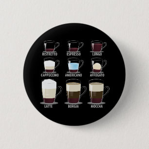Badge Rond 5 Cm Types de café