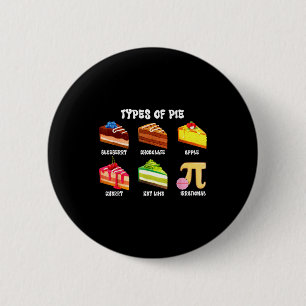 Badge Rond 5 Cm Types De Tarte Drôle Pi Day Geek 3.14 Mathématique