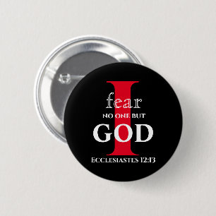 Badge Rond 5 Cm Typographie Bible Verset ● Je Ne Crainte Personne