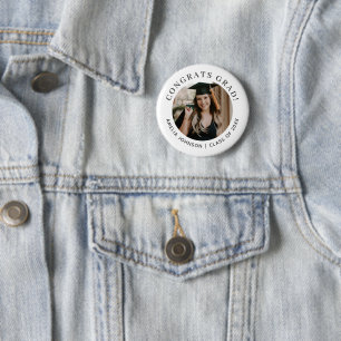 Badge Rond 5 Cm Typographie Chic Félicitations Photo de Remise de