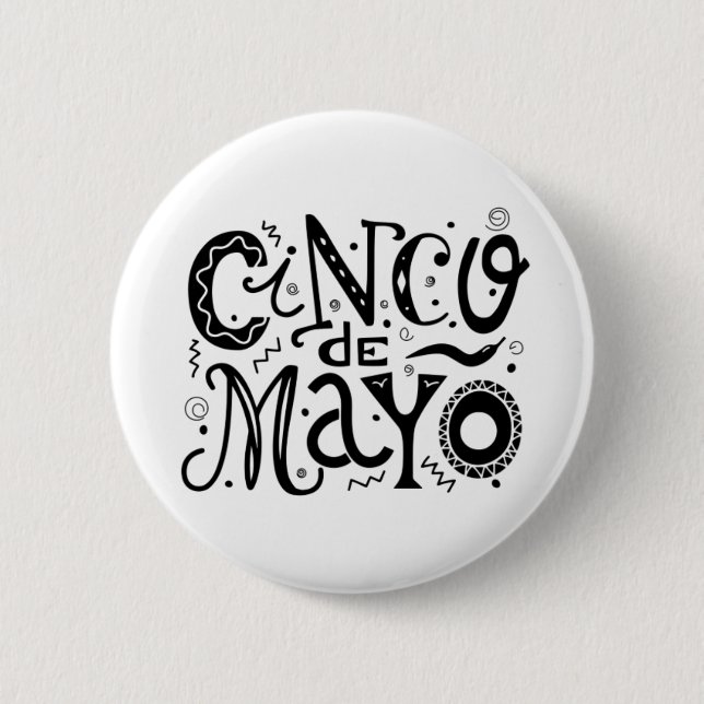 Badge Rond 5 Cm Typographie Cool Cinco De Mayo (Devant)