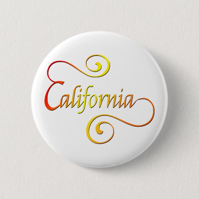 Badge Rond 5 Cm Typographie de Californie (Devant)