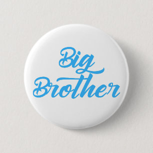 Badge Rond 5 Cm Typographie de frère Blue Big Brother