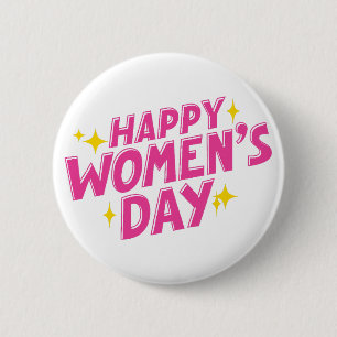Badge Rond 5 Cm Typographie de la Journée internationale des femme