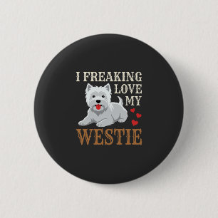 Badge Rond 5 Cm Typographie de l'amour du chien Westie