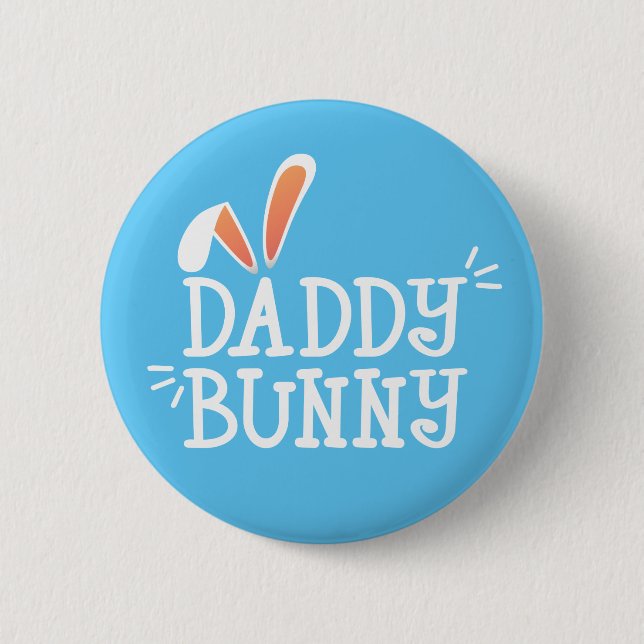 Badge Rond 5 Cm Typographie de Pâques Simple Daddy Bunny | Bouton  (Devant)