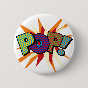 Badge Rond 5 Cm Typographie moderne colorée POP Fun