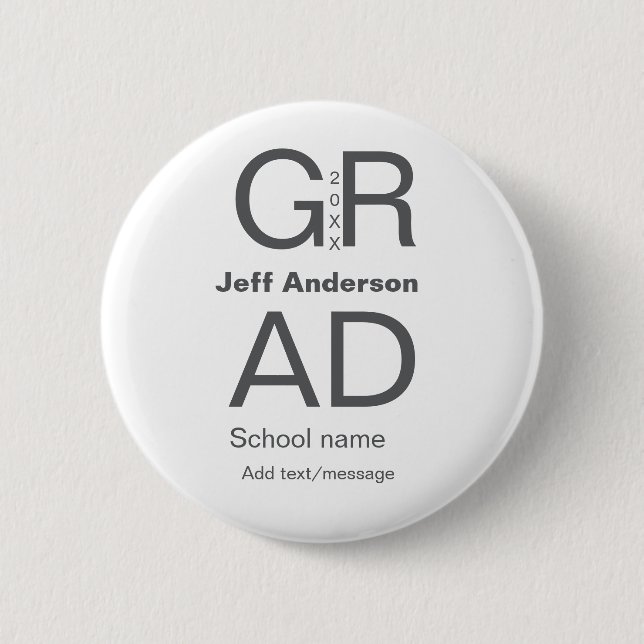 Badge Rond 5 Cm Typographie moderne graduation simple minimum c (Devant)