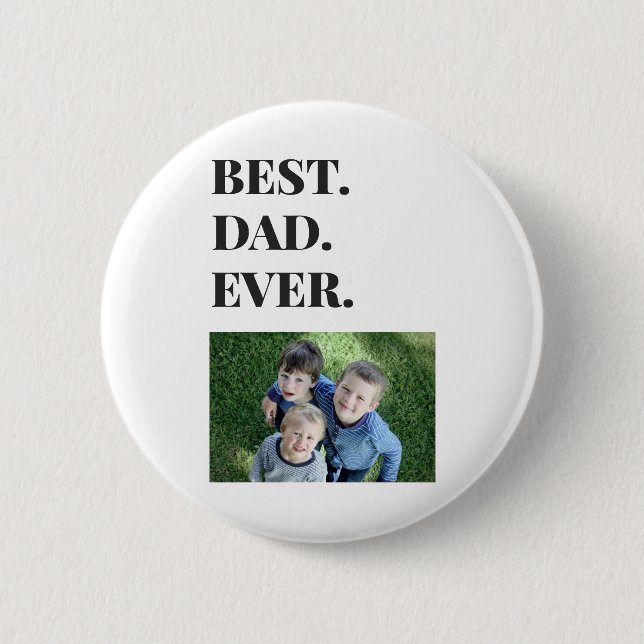 Badge Rond 5 Cm Typographie moderne Meilleur Papa Jamais Enfants P (Devant)