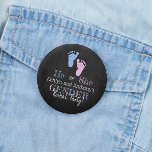 Badge Rond 5 Cm Typographie moderne Sexe Revevela Party! Baby show