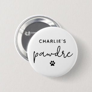 Badge Rond 5 Cm Typographie Pawdre personnalisée Chien papa Nouvea