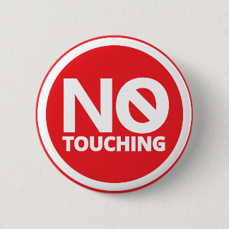 Badge Rond 5 Cm Typographie simple en gras rouge sans contact
