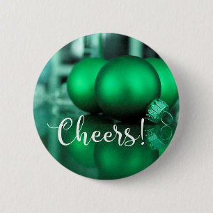 Badge Rond 5 Cm Typographie Vert Toné Ornements Photo