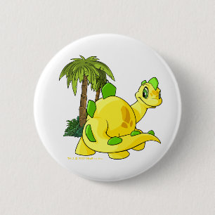 Badge Rond 5 Cm Tyrannian Chomby jaune regardant fixement