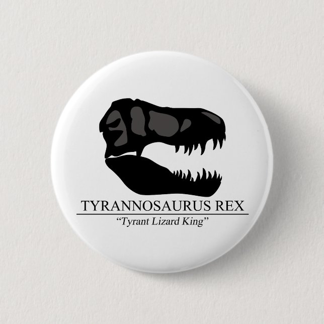Badge Rond 5 Cm Tyrannosaure Rex (Devant)