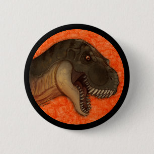 Badge Rond 5 Cm Tyrannosaurus olive