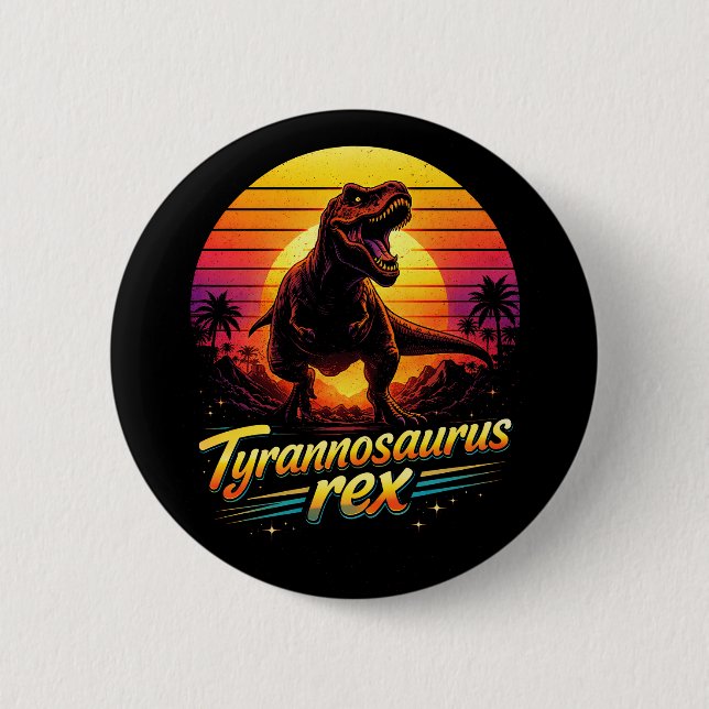 Badge Rond 5 Cm Tyrannosaurus Rex (Devant)