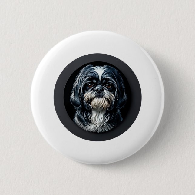 Badge Rond 5 Cm tzu shih noir (Devant)