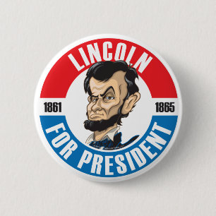 Badge Rond 5 Cm U.S. Les Présidents Campaign Button : #16 Lincoln