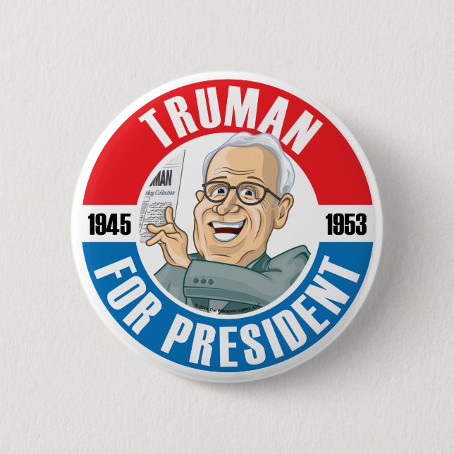 Badge Rond 5 Cm U.S. Les Présidents Campaign Button : #33 Harry (Devant)