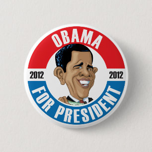 Badge Rond 5 Cm U.S. Les Présidents Campaign Button : #44 Obama