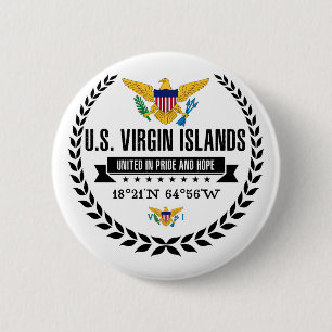 Badge Rond 5 Cm U.S. Virgin Islands