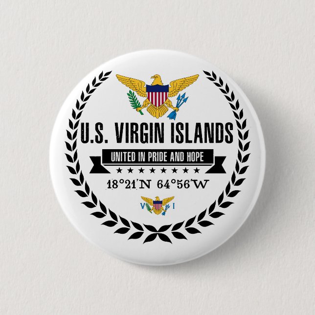 Badge Rond 5 Cm U.S. Virgin Islands (Devant)