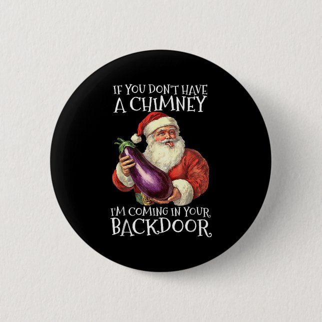 Badge Rond 5 Cm Ual Innuendo Santa Rude Christmas  (Devant)