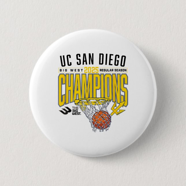Badge Rond 5 Cm Uc San Diego Tretons 2025 Regular Season Basketbal (Devant)