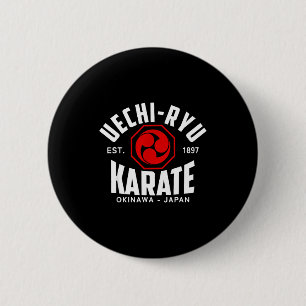 Badge Rond 5 Cm Uechi-ryu Karaté Do Arts Martiaux Japon Okinawa 