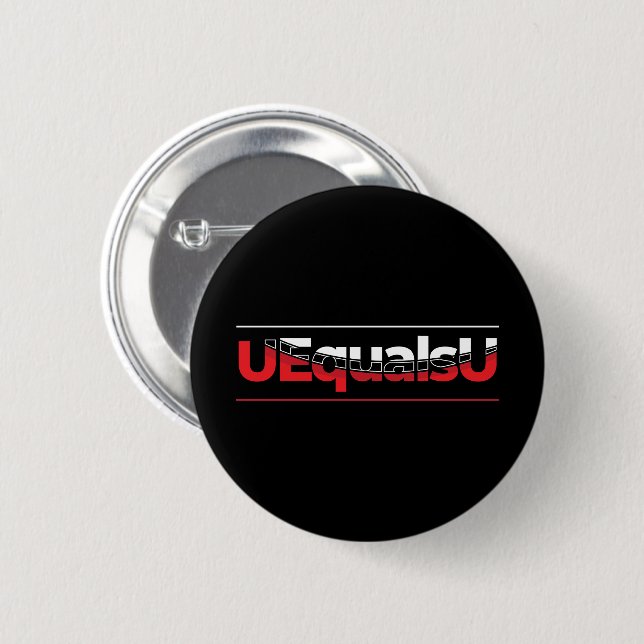 Badge Rond 5 Cm UEqualsU VIH Typographie indétectable Art (Devant & derrière)