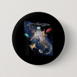 Badge Rond 5 Cm Ufo Chats Pour Adultes Galaxy Chats Cute Amoureux