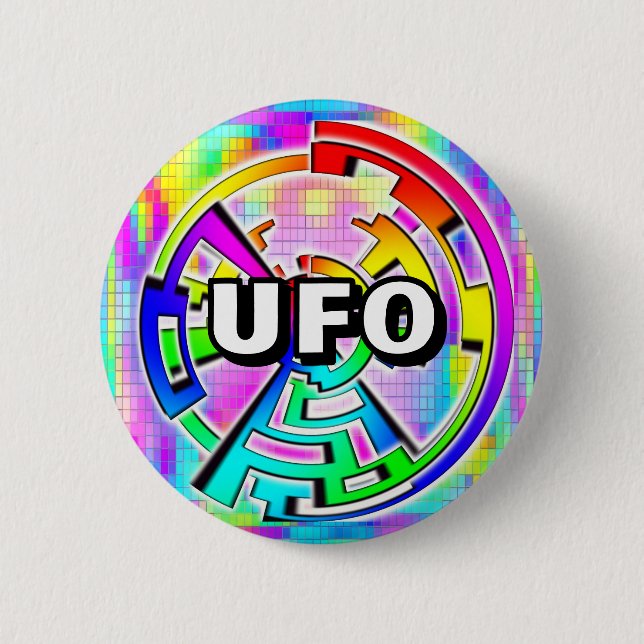 Badge Rond 5 Cm UFO (you may change the words) (Devant)