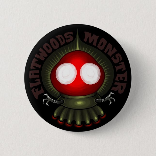 Badge Rond 5 Cm UFOLOGY : Le monstre de Flatwoods (Devant)