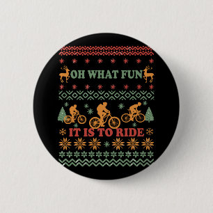 Badge Rond 5 Cm ugly Christmas sweater riding a bike bicycle