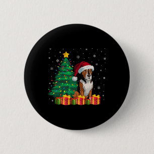 Badge Rond 5 Cm Ugly Heeler Santa Hat Lumières de Noël Amoureux de