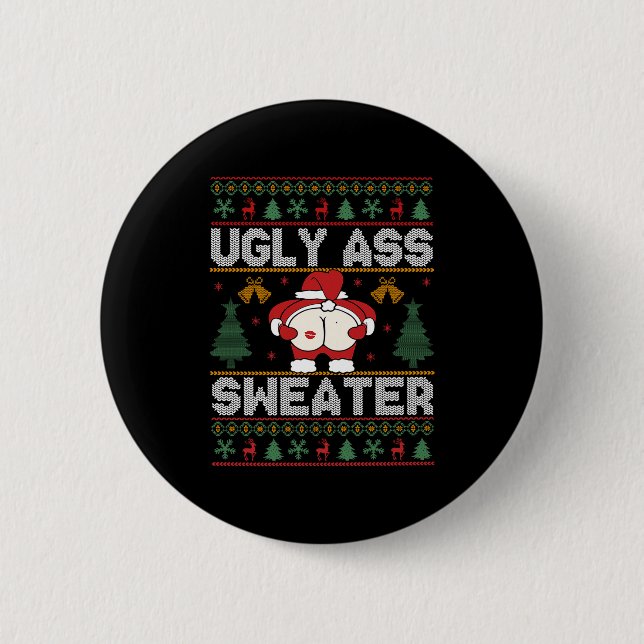 Badge Rond 5 Cm Ugly Sweater Christmas Long Sleeve  (Devant)