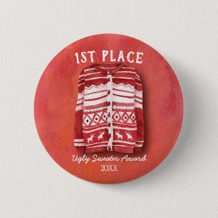 Badge Rond 5 Cm Ugly Sweater Office Christmas Party Award