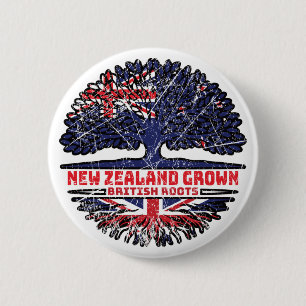 Badge Rond 5 Cm Uk United Kingdom British New Zealander Zealand
