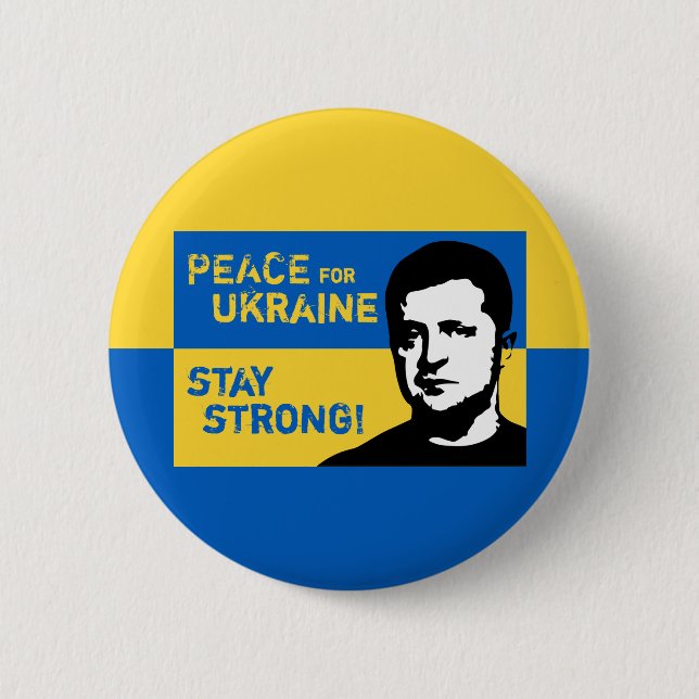Badge Rond 5 Cm Ukraine - arrêtez la guerre inutile ! (Devant)