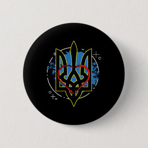 Badge Rond 5 Cm Ukraine Blason Ukraine Cosaque Ukrainien