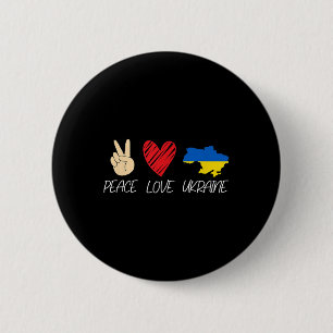 Badge Rond 5 Cm Ukraine : drapeau contre la guerre Solidarité Paix