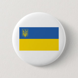 Badge Rond 5 Cm Ukraine-Flag-with-Trident