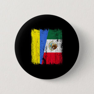 Badge Rond 5 Cm Ukraine Mexique Demi-Drapeau Héritage Ukrainien Me