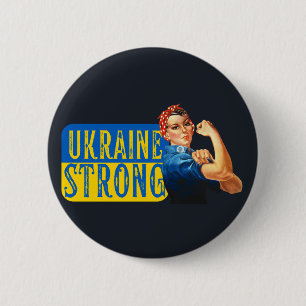 Badge Rond 5 Cm Ukraine Rosie forte le Riveter