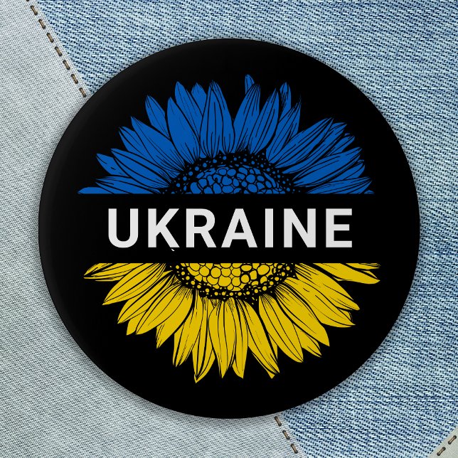 Badge Rond 5 Cm Ukraine Solidarité Tournesol Soutien ukrainien (Créateur téléchargé)
