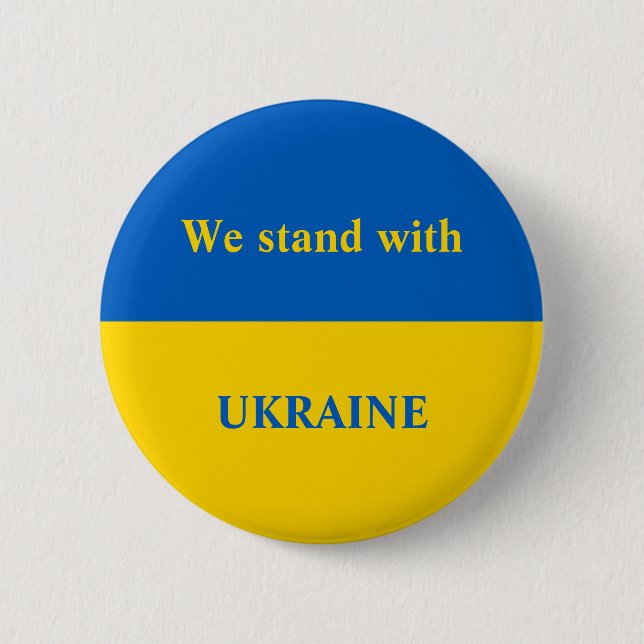 Badge Rond 5 Cm Ukraine soutien drapeau bleu jaune (Devant)